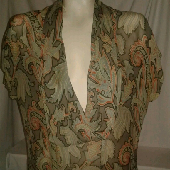 Mary Ann Restivo Low Cut V Neck Top Size 8 - Picture 1 of 8
